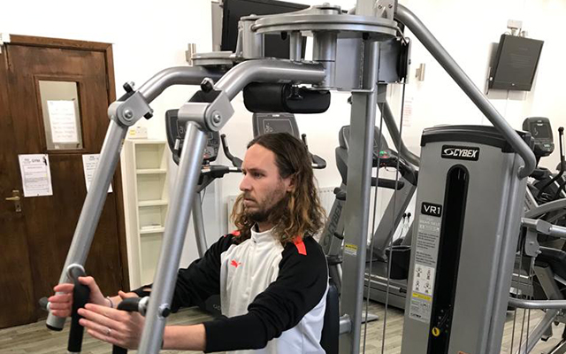 Slide  showing Cybex VR1 multi-press