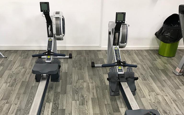 Slide  showing Cybex Concept2 rowing machines